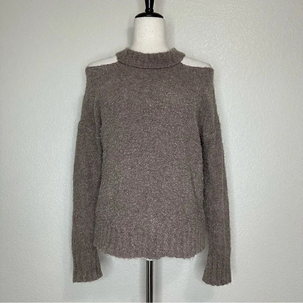 Anthropologie Moth Merino Wool Cut Out Long Sleeves Sweater, Sz Small
